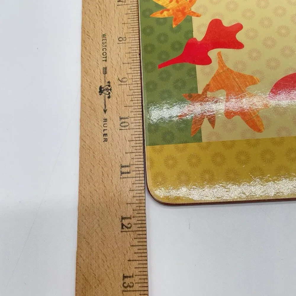 Pottery Barn Kids Turkey Placemats Set of 6 15.5x11.5 Thanksgiving Cork Back
